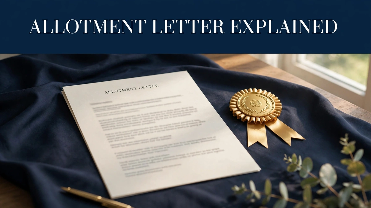 Allotment letter explained — name fixed on the society's allotment letter