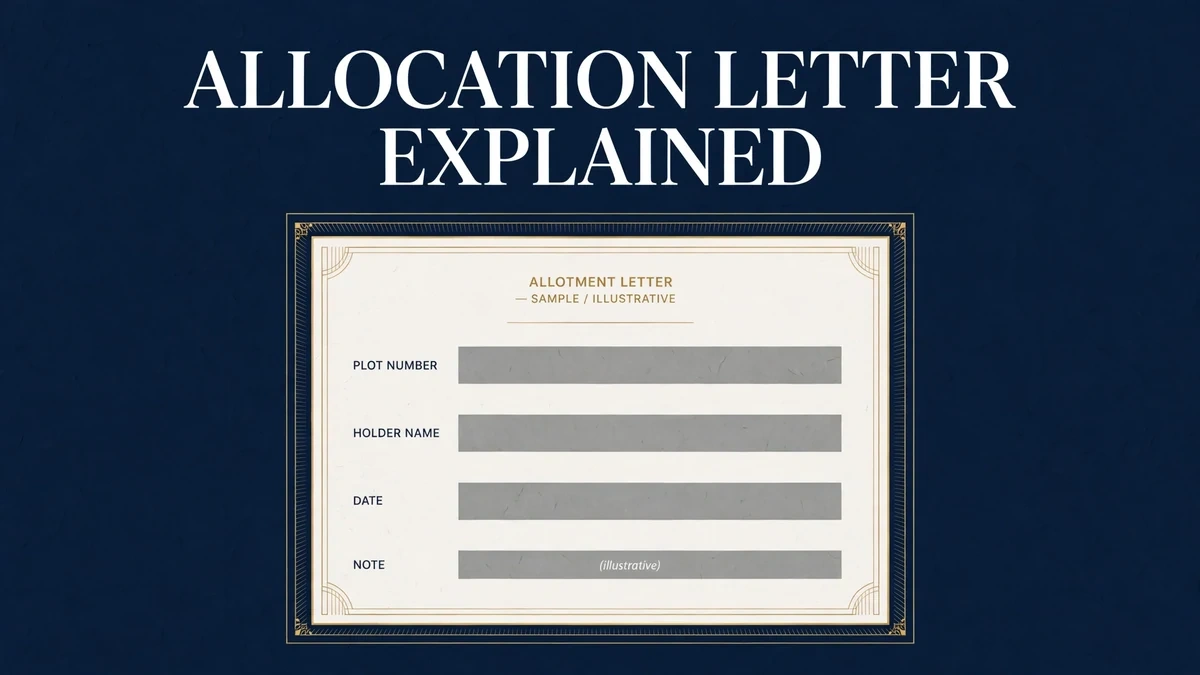 Sample allotment letter illustration with blanked placeholder fields