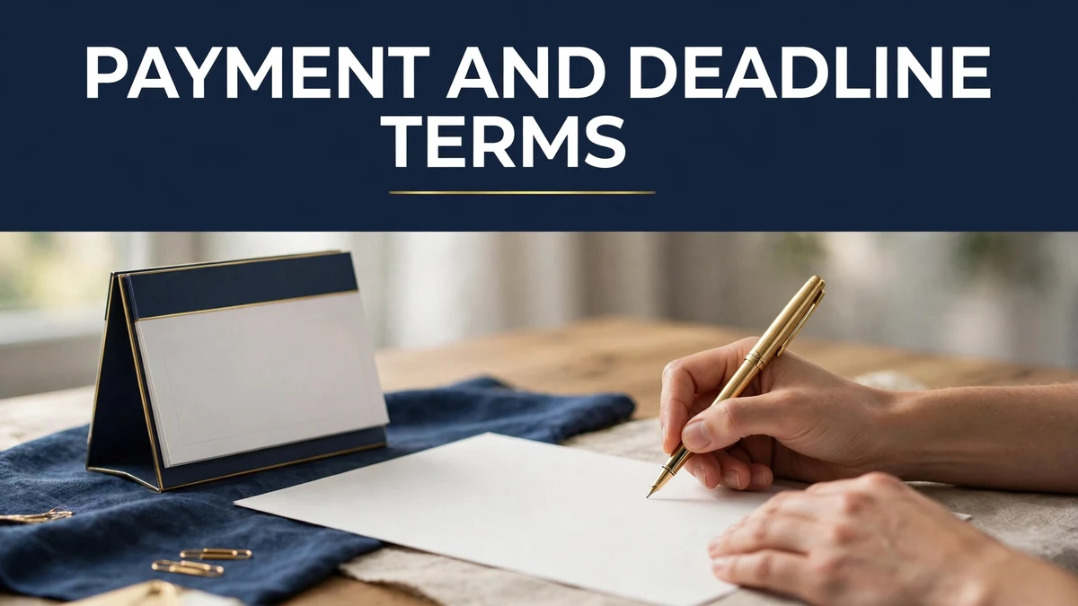 Payment and deadline terms in a bayana agreement