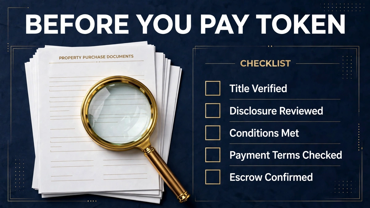 Checklist of documents to verify before paying token money