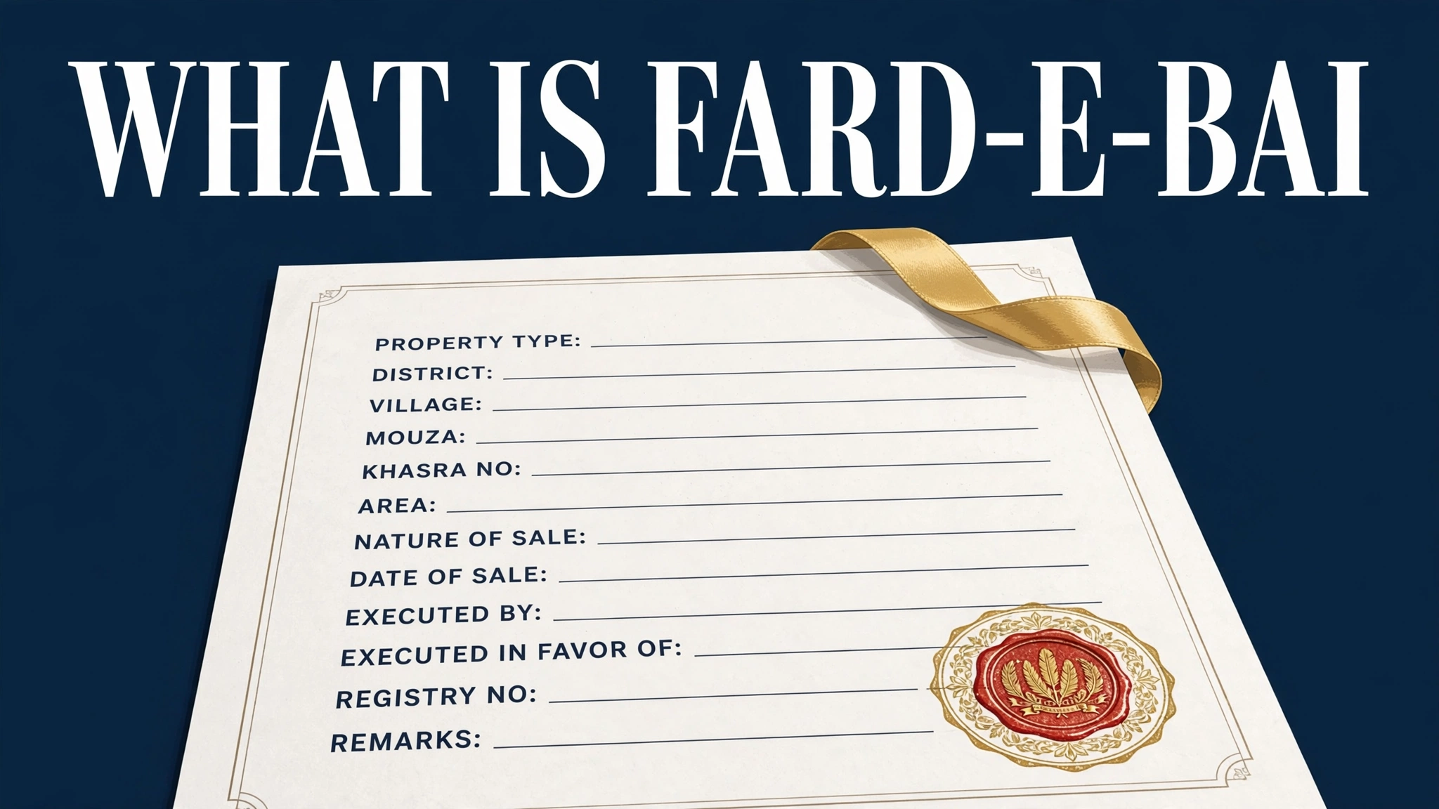 What is Fard-e-Bai &mdash; sale transaction fard document used at registry in Punjab