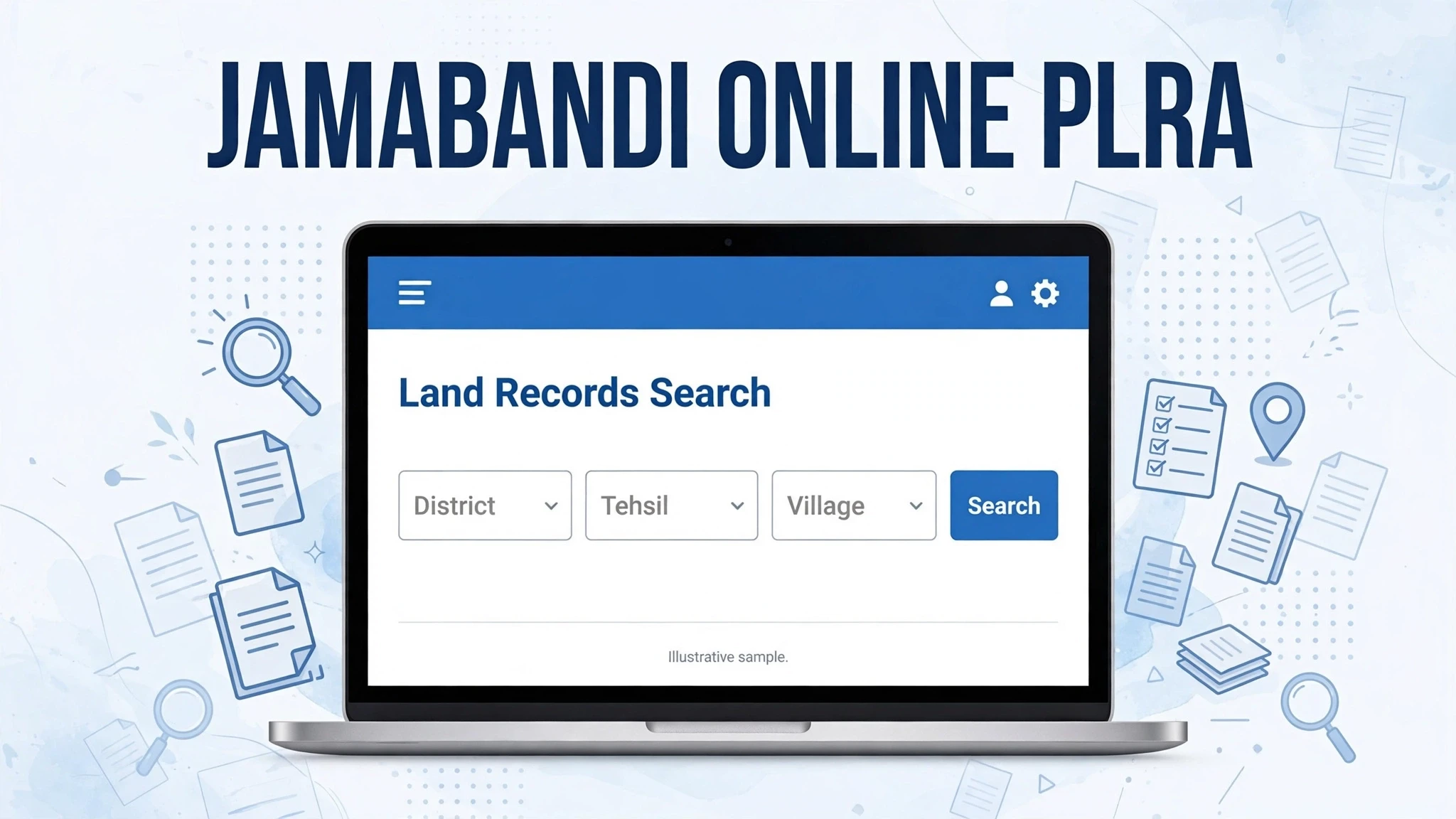 Illustration of checking Jamabandi online through the PLRA portal in Punjab