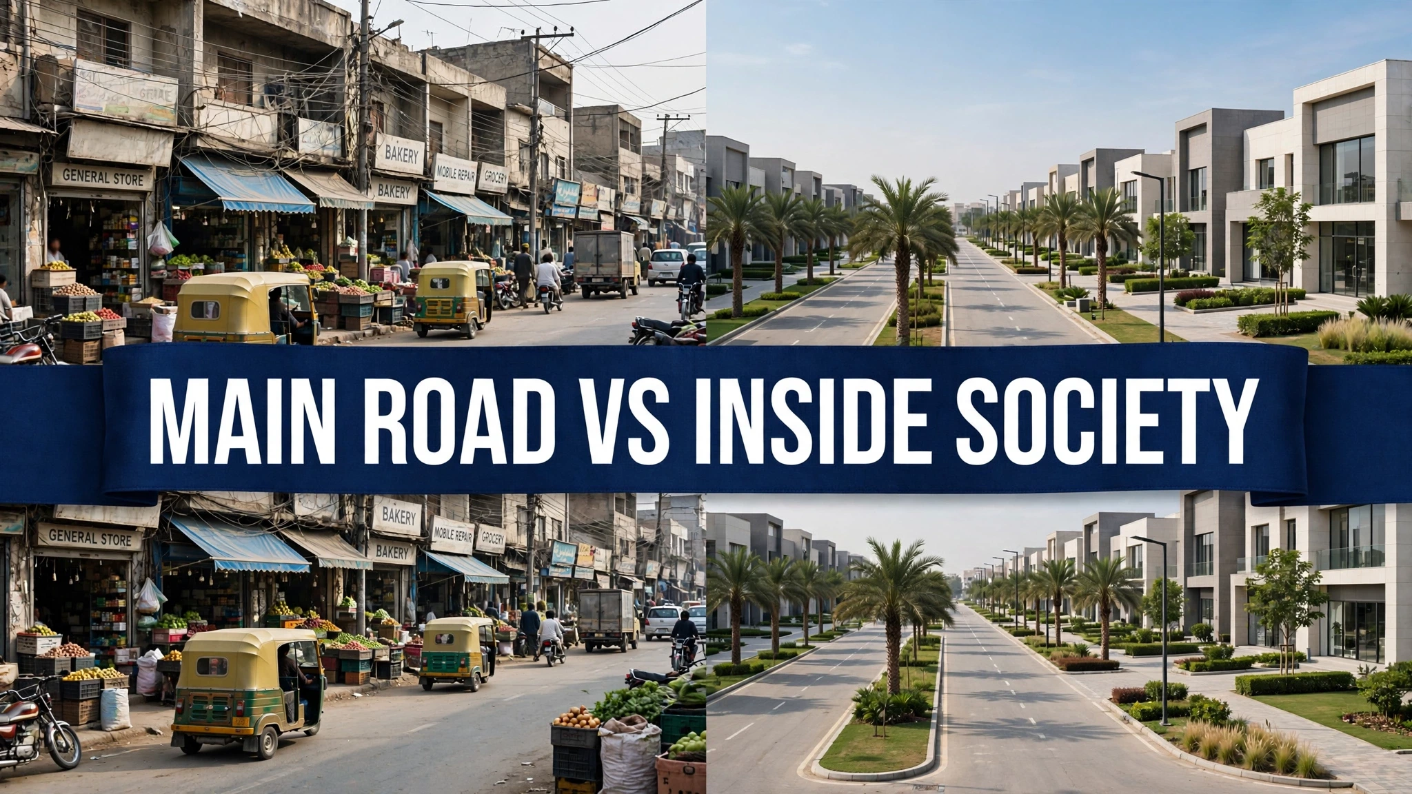 Plot on Main Road vs Inside a Housing Society: Pros and Cons in Sheikhupura