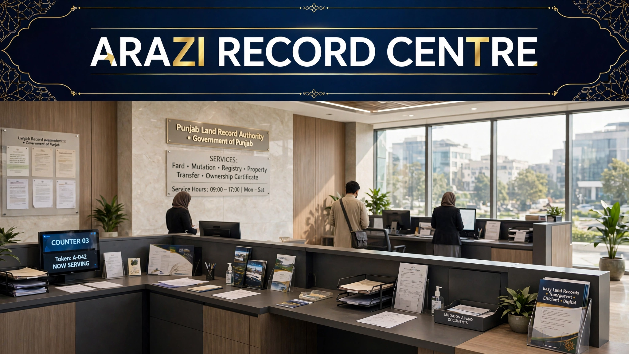Inside a Punjab Arazi Record Centre service hall