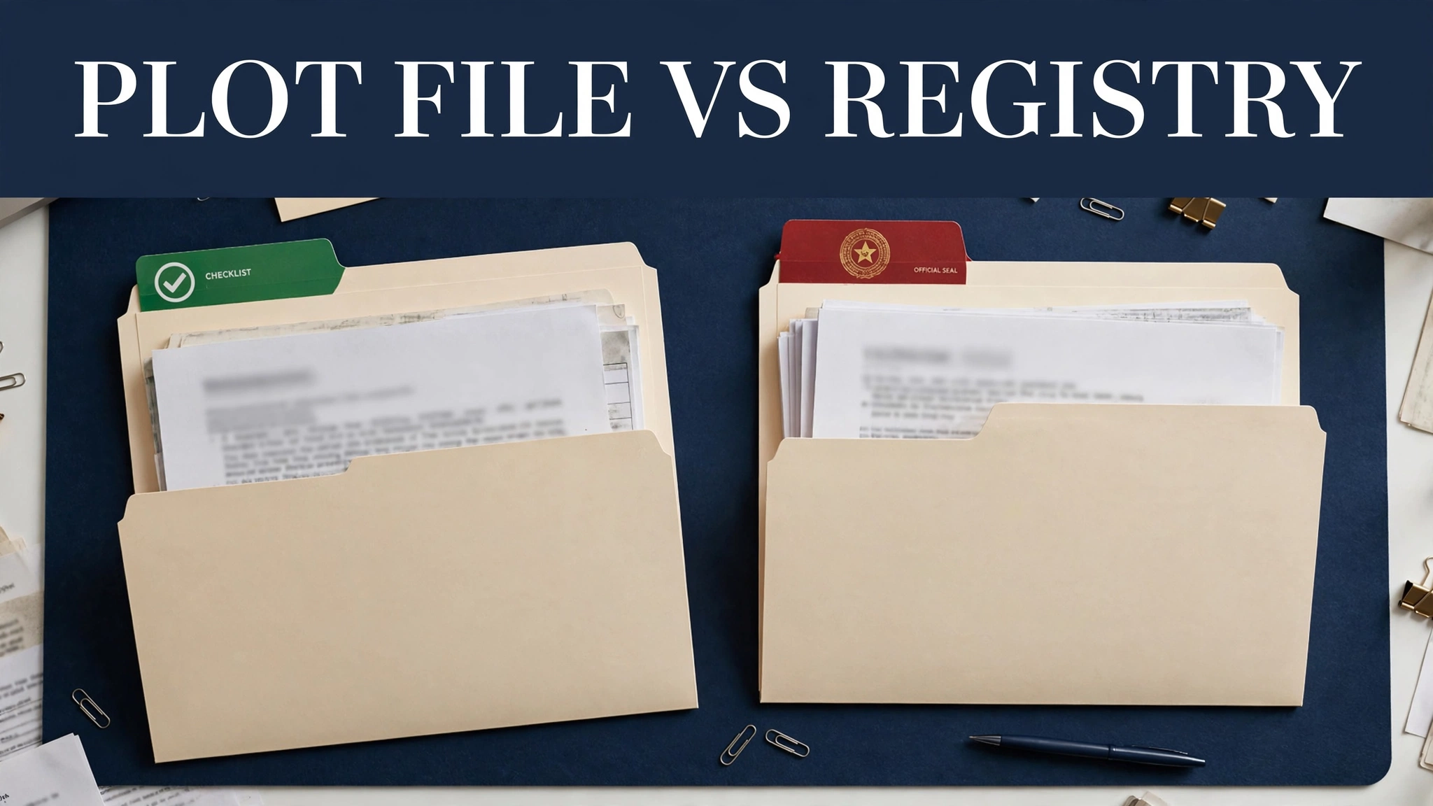 Editorial comparison of plot file and registry documents