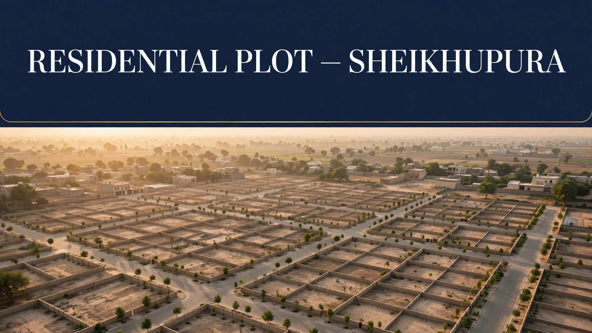 Residential plots in a Sheikhupura housing layout, editorial illustration