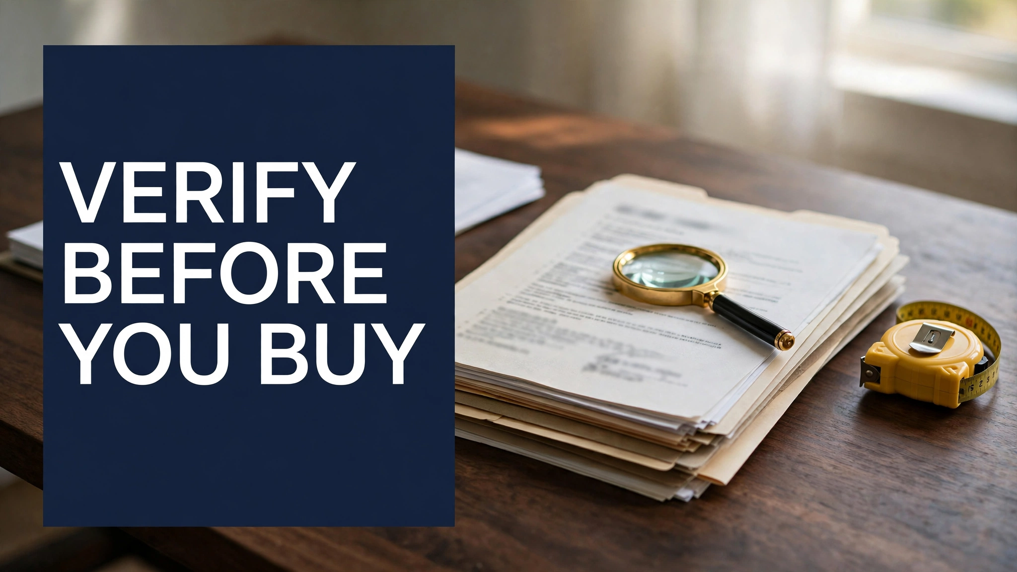 Buyer checking property ownership documents before purchasing a plot