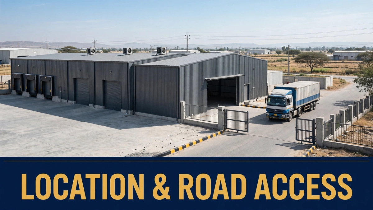 Warehouse road access and truck entry — Saeed Property Advisors, Sheikhupura