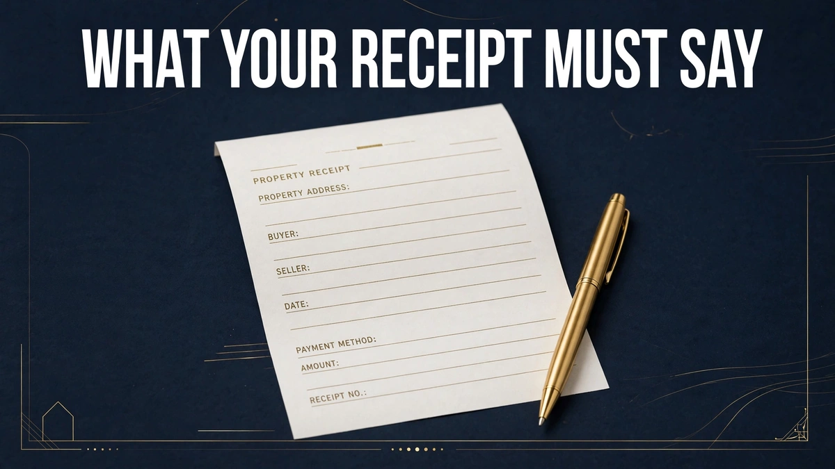 Token receipt with blank fields for buyer, seller and payment details
